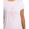 Gaiam Women’s Mindful Flower Graphic Crewneck T-Shirt, Relaxed Fit, Stretch Lightweight Material, Curved Hem(Orchid Hush – Diamond)