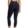 Gaiam Women’s Om High-Rise Pocket Capri Pant, Slim Cropped Fit, 22” Inseam, Moisture-Wicking(Black (Tap Shoe))