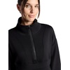 Gaiam Women’s Popover Quarter-zip, Relaxed Cropped Fit, Stretch Midweight Material(Black (Tap Shoe))