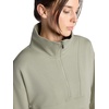 Gaiam Women’s Popover Quarter-zip, Relaxed Cropped Fit, Stretch Midweight Material(Seagrass)