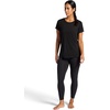Gaiam Women’s Restore Rib Mix T-Shirt, Relaxed Fit, Lightweight Heathered Material, High-Low Hem(Black (Tap Shoe))