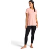 Gaiam Women’s Restore Rib Mix T-Shirt, Relaxed Fit, Lightweight Heathered Material, High-Low Hem(Candlelight Peach)