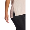Gaiam Women’s Restore Rib Mix T-Shirt, Relaxed Fit, Lightweight Heathered Material, High-Low Hem(Mushroom)