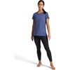 Gaiam Women’s Restore Rib Mix T-Shirt, Relaxed Fit, Lightweight Heathered Material, High-Low Hem(Shadow)