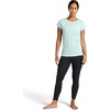 Gaiam Women’s Rib Mix Performance T-Shirt, Slim Fit, Stretch Lightweight Material(Blue Haze)