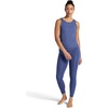 Gaiam Women’s Ribbed Crewneck Tank Top, Cropped Fit, Stretch Midweight Material, Moisture-Wicking(Blue Indigo)
