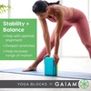 Gaiam Yoga Block – Supportive Latex-Free Eva Foam – Soft Non-Slip Surface with Beveled Edges for Yoga, Pilates, Meditation(Blue Shadow Point)