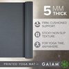 Gaiam Yoga Mat – Premium 5mm Solid Thick Non Slip Exercise & Fitness Mat for All Types of Yoga, Pilates & Floor Workouts (68″ x 24″ x 5mm) | Premium non-slip mat in solid colors. Cushioned support for yoga, Pilates & floor workouts at home or studio.(Folkstone Grey)