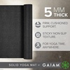 Gaiam Yoga Mat – Premium 5mm Solid Thick Non Slip Exercise & Fitness Mat for All Types of Yoga, Pilates & Floor Workouts (68″ x 24″ x 5mm) | Premium non-slip mat in solid colors. Cushioned support for yoga, Pilates & floor workouts at home or studio.(Black)