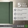 Gaiam Yoga Mat – Premium 5mm Solid Thick Non Slip Exercise & Fitness Mat for All Types of Yoga, Pilates & Floor Workouts (68″ x 24″ x 5mm) | Premium non-slip mat in solid colors. Cushioned support for yoga, Pilates & floor workouts at home or studio.(Sagebrush)