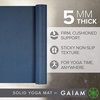 Gaiam Yoga Mat – Premium 5mm Solid Thick Non Slip Exercise & Fitness Mat for All Types of Yoga, Pilates & Floor Workouts (68″ x 24″ x 5mm) | Premium non-slip mat in solid colors. Cushioned support for yoga, Pilates & floor workouts at home or studio.(Indigo Ink)