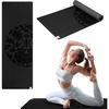 Gaiam Dry-Grip Yoga Mat, Non-Slip, Hot Yoga | Sweat-resistant dry-grip surface stays non-slip even in hot yoga. Cushioned support for floor workouts.(Black (Standard))