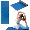Gaiam Dry-Grip Yoga Mat, Non-Slip, Hot Yoga | Sweat-resistant dry-grip surface stays non-slip even in hot yoga. Cushioned support for floor workouts.(Blue (Standard))