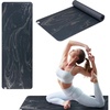 Gaiam Dry-Grip Yoga Mat, Non-Slip, Hot Yoga | Sweat-resistant dry-grip surface stays non-slip even in hot yoga. Cushioned support for floor workouts.(Marbled (Standard))