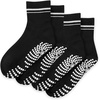 Gaiam Grippy Crew Socks with Silicone Grip Non-Slip Socks for Pilates, Yoga, Barre & Dance | Cotton Blend | 2-Pack or 3-Pack(2 Pack – Black)
