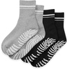 Gaiam Grippy Crew Socks with Silicone Grip Non-Slip Socks for Pilates, Yoga, Barre & Dance | Cotton Blend | 2-Pack or 3-Pack(2 Pack – Grey/Black)