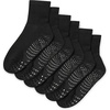 Gaiam Grippy Crew Socks with Silicone Grip Non-Slip Socks for Pilates, Yoga, Barre & Dance | Cotton Blend | 2-Pack or 3-Pack(3 Pack – Solid Black)