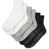 Gaiam Grippy Crew Socks with Silicone Grip Non-Slip Socks for Pilates, Yoga, Barre & Dance | Cotton Blend | 2-Pack or 3-Pack(3 Pack – Solid White/Solid Grey/Solid Black)