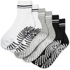 Gaiam Grippy Crew Socks with Silicone Grip Non-Slip Socks for Pilates, Yoga, Barre & Dance | Cotton Blend | 2-Pack or 3-Pack(3 Pack – White/Grey/Black)