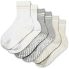 Gaiam Grippy Crew Socks with Silicone Grip Non-Slip Socks for Pilates, Yoga, Barre & Dance | Cotton Blend | 2-Pack or 3-Pack(3 Pack – White/Grey/Oat)