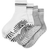 Gaiam Grippy Crew Socks with Silicone Grip Non-Slip Socks for Pilates, Yoga, Barre & Dance | Cotton Blend | 2-Pack or 3-Pack(Grey)