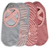 Gaiam Grippy Studio Yoga Socks, Non-Slip, Open-Toe, One Size | Toeless Design | Silicone Dot Grip | Yoga, Pilates & Barre | Travel-Ready | Fits Women’s Shoe 5-10(Very Coral 2-pack)
