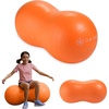 Gaiam Kids Peanut Ball Chair, Flexible Seating for Classroom | Active Bounce Seat | Wiggly Kids | Core Engagement | Ball Chair(Orange)