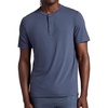 Gaiam Men’s Bliss Balance Short Sleeve Henley Top(Cool Grey)