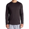 Gaiam Men’s Breathe Ease Long Sleeve Crewneck Top, Standard Fit, Stretch Heavyweight Material(Black)