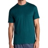 Gaiam Men’s Everyday Basic Crewneck Top, Standard Fit, Stretch Midweight Material(Deep Teal Heather)