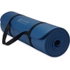 Gaiam Thick Yoga Mat, Exercise & Fitness Mat with Easy-Cinch Carrying Strap | Non-Slip NBR Foam | Joint Cushioning | Yoga, Pilates, Fitness & Floor Workouts | 72″L x 24″W(Navy)