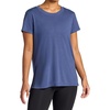 Gaiam Women’s Restore Rib Mix T-Shirt, Relaxed Fit, Lightweight Heathered Material, High-Low Hem(Shadow)