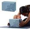 Gaiam Yoga Block – Supportive Latex-Free Eva Foam – Soft Non-Slip Surface with Beveled Edges for Yoga, Pilates, Meditation(Blue Shadow Point)
