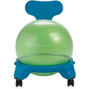 Gaiam Classic Balance Ball Chair, Stability Seat (Black) | 52cm stability ball chair builds core strength while you sit. Includes pump & exercise guide.(Blue/Green)