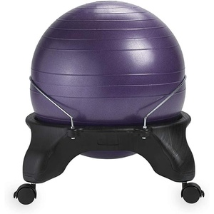 Gaiam Classic Balance Ball Chair, Stability Seat (Black) | 52cm stability ball chair builds core strength while you sit. Includes pump & exercise guide.(Purple)