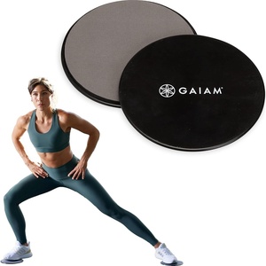 Gaiam Core Sliding Discs – Dual Sided Workout Sliders for Carpet & Hardwood Floor – Home Ab Pads Exercise Equipment Fitness Sliders for Women and Men(1 EA)