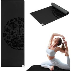 Gaiam Dry-Grip Yoga Mat, Non-Slip, Hot Yoga | Sweat-resistant dry-grip surface stays non-slip even in hot yoga. Cushioned support for floor workouts.(Black (XL))