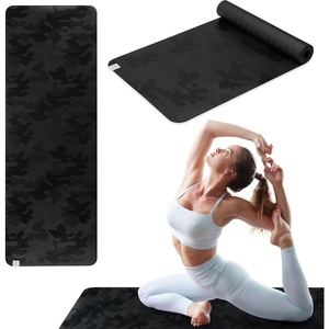 Gaiam Dry-Grip Yoga Mat, Non-Slip, Hot Yoga | Sweat-resistant dry-grip surface stays non-slip even in hot yoga. Cushioned support for floor workouts.(Camo (Standard))