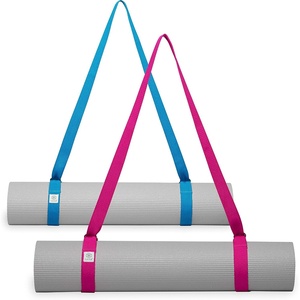 Gaiam Easy-Cinch Yoga Mat Sling – Durable Carrying Strap for Yoga Mat with Metal D-Rings for Secure Fit (No Mat Included)(Fuchsia Or Blue)