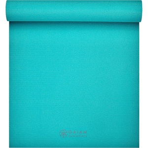 Gaiam Essentials 1/4″ Thin (6mm) Yoga & Pilates, Fitness & Exercise Mat with Easy-Cinch Carrier Strap Cusion Support For Fitness and Gym Workouts(Teal)