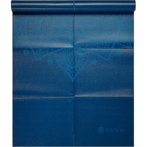 Gaiam Foldable Yoga Mat, 2mm Icy Paisley(Blue Sundial)