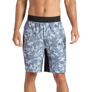 Gaiam Men’s 9” Camo Short, Standard Fit, Stretch Lightweight Material, Moisture-Wicking(Grey – Chi)