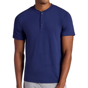 Gaiam Men’s Bliss Balance Short Sleeve Henley Top(Medieval Blue)