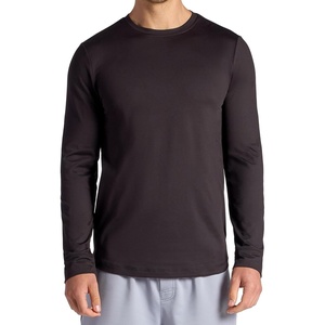 Gaiam Men’s Breathe Ease Long Sleeve Crewneck Top, Standard Fit, Stretch Heavyweight Material(Black)