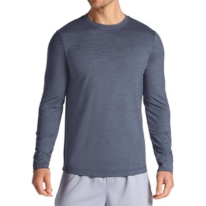 Gaiam Men’s Breathe Ease Long Sleeve Crewneck Top, Standard Fit, Stretch Heavyweight Material(Cool Grey Heather)
