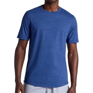 Gaiam Men’s Breathe Ease Short Sleeve Crewneck Top, Standard Fit, Stretch Heavyweight Performance Material(Medieval Blue Heather)