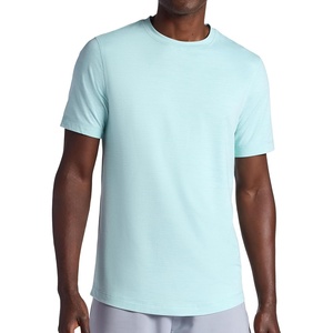 Gaiam Men’s Breathe Ease Short Sleeve Crewneck Top, Standard Fit, Stretch Heavyweight Performance Material(Pastel Turquoise Heather)