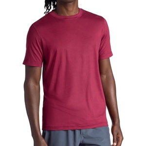 Gaiam Men’s Everyday Basic Crewneck Top, Standard Fit, Stretch Midweight Material(Beet)