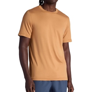 Gaiam Men’s Everyday Basic Crewneck Top, Standard Fit, Stretch Midweight Material(Biscuit)