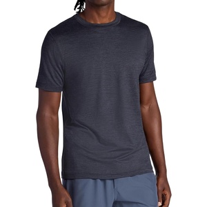 Gaiam Men’s Everyday Basic Crewneck Top, Standard Fit, Stretch Midweight Material(Black Heather)